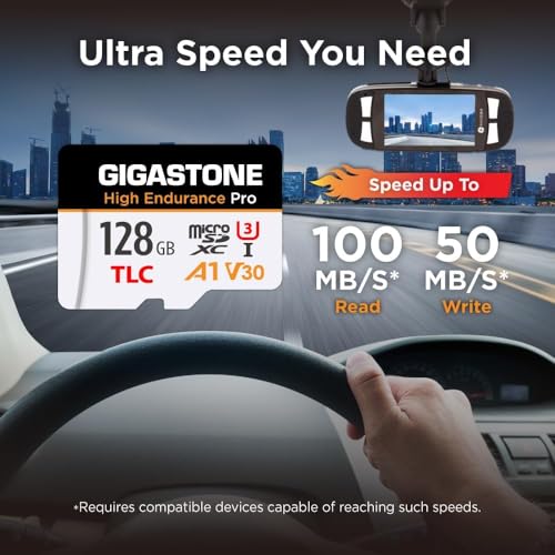 Image of 【5 Yrs Free Data Recovery】【Dash Cam】 GIGASTONE 128GB Micro SD Card, TLC High Endurance Pro, Speed Up to 100MB /s, Compatible with REDTIGER Rove VIOFO VANTRUE PRUVEEO ARIFAYZ, MicroSDXC UHS-I A1 V30 U3