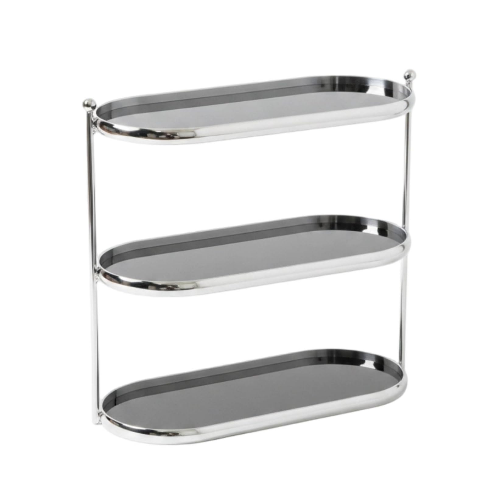 Estante de Almacenamiento de Dos Niveles Organizador de Cosméticos Joyas Maquillaje Perfumes Estantería Acrílica con Estructura Metálica Resistente, Negro, Style to 2