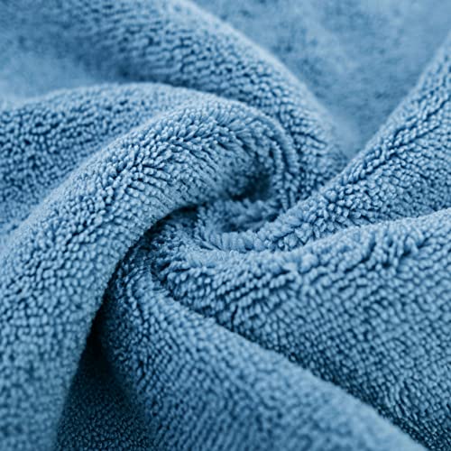 Serviettes de bain en microfibres Polyte drap de bain bleu absorbant - 7