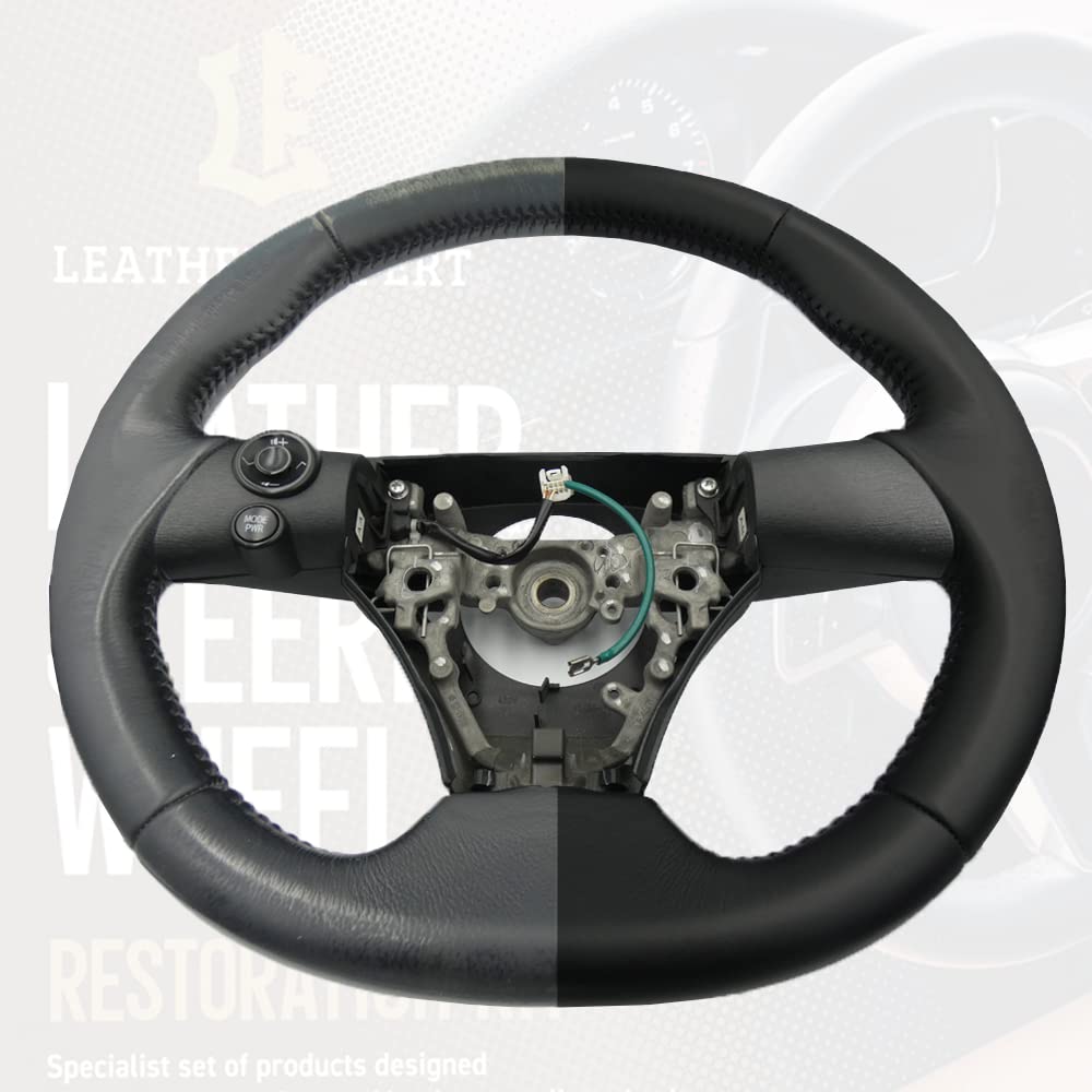 Set per la cura e la ristrutturazione del volante in pelle - Kit per la preparazione del volante in pelle per auto, per proprietari di auto – con colorante per pelle, vernice per pelle, detergente