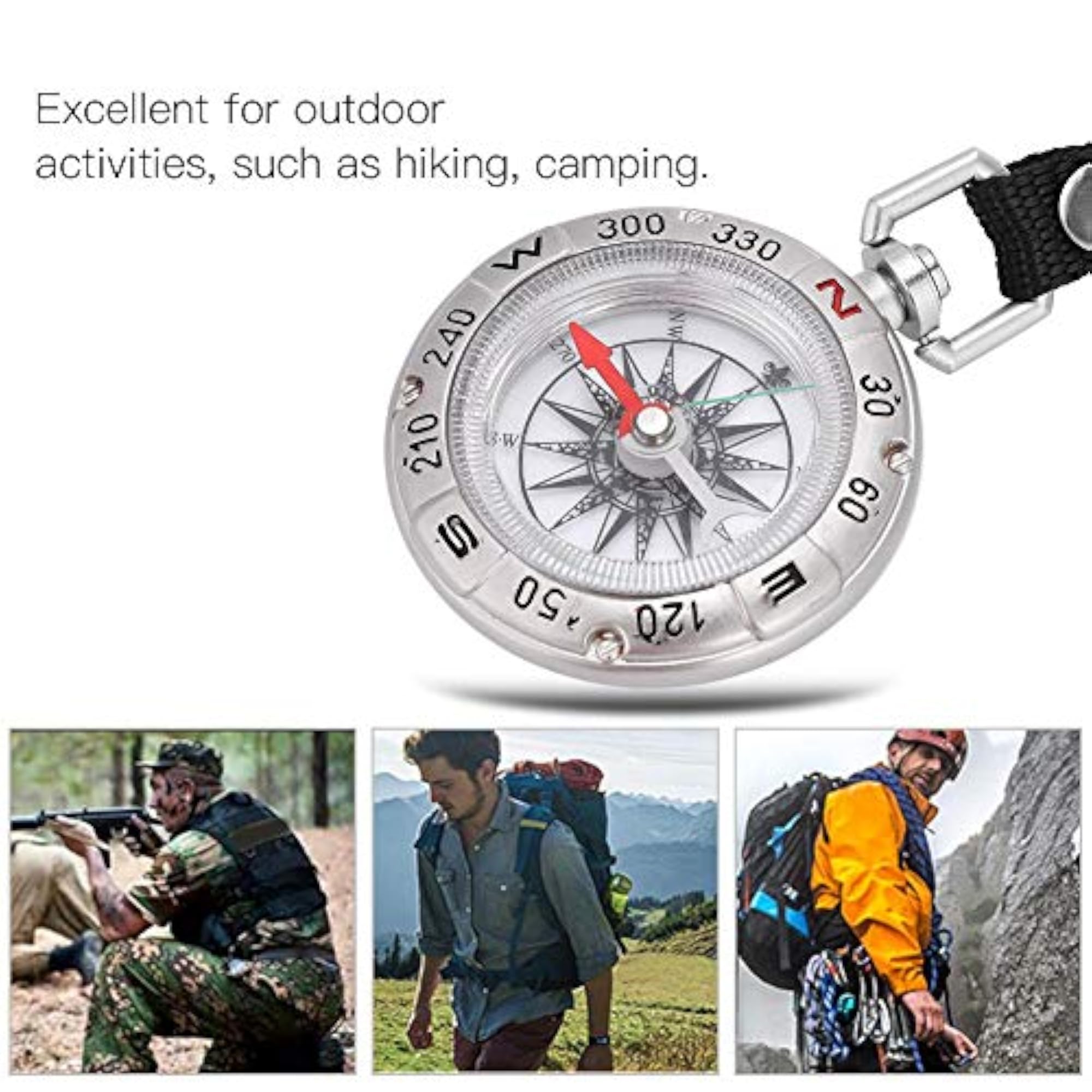 Compact Mini Compass, Outdoor Camping Accessory