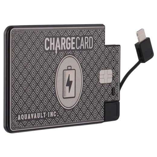 ChargeCard Portable Phone Charger & Power Bank – Fast Charging and Compact – Interchangeable Cables (Lightning, USB-C, Micro USB) - For iPhone and Android – Credit Card Sized Phone Battery Pack