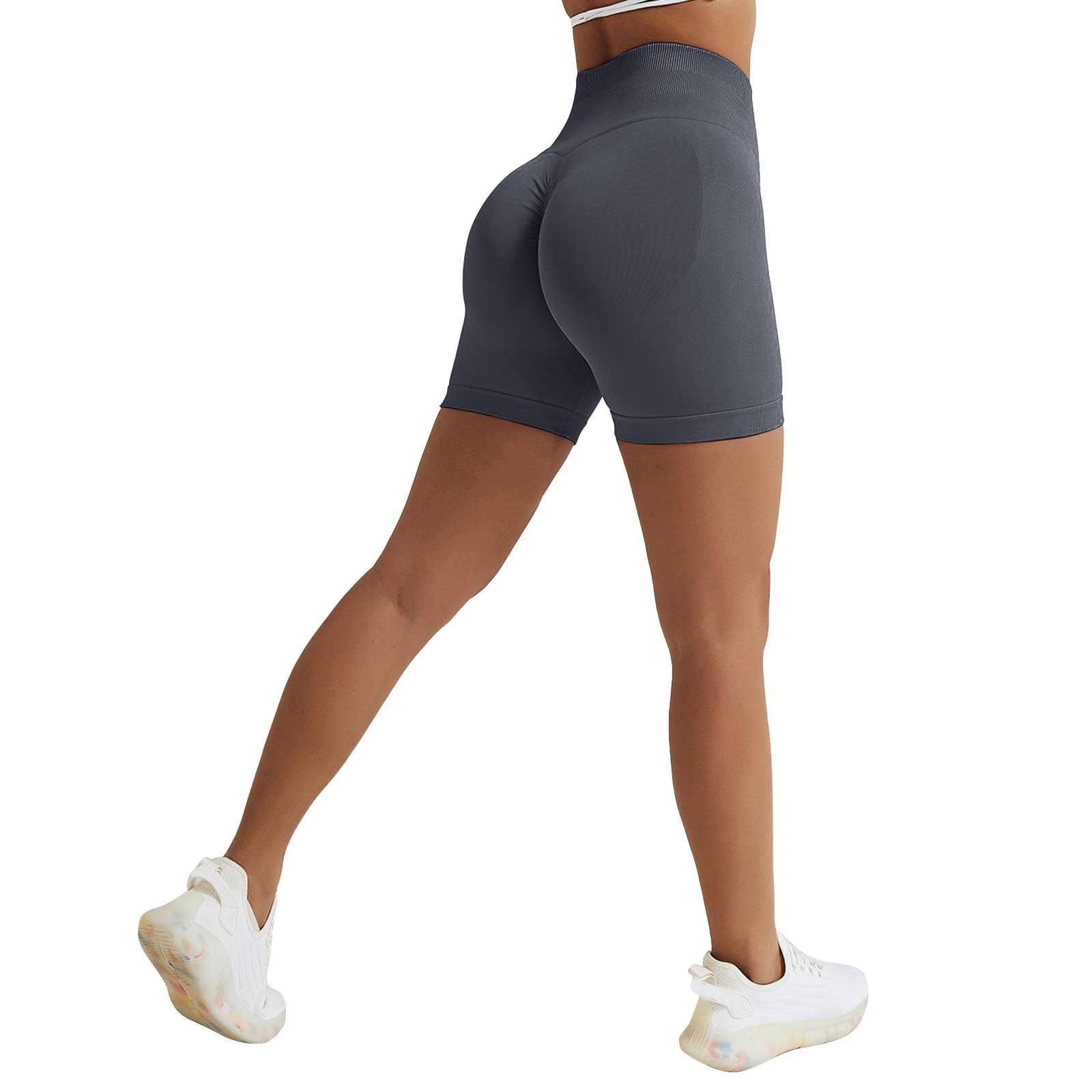 Vertvie Scrunch Bums Gym Shorts for Women Seamless High Waisted Workout Sexy Hip Lifting Tummy Control Booty Shorts for Sports Running Cycling Yoga