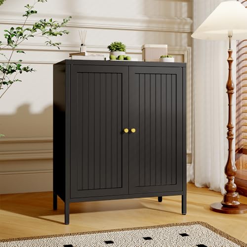 Metal Accent Storage Cabinet for Bedroom, Living Room,Bedside, Office Room,Kitchen-Bathroom