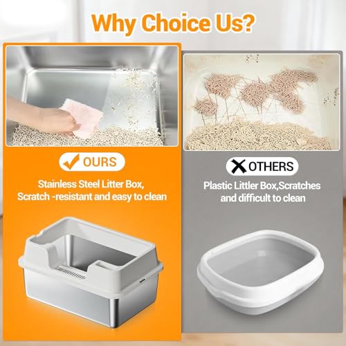 Caja sanitaria para gato de acero inoxidable XL miniatura 3