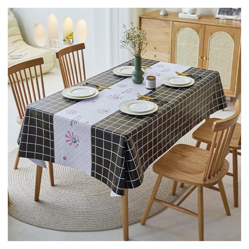 Nappe rectangulaire sans plis noire 140x180cm pour décoration de table à manger et fête