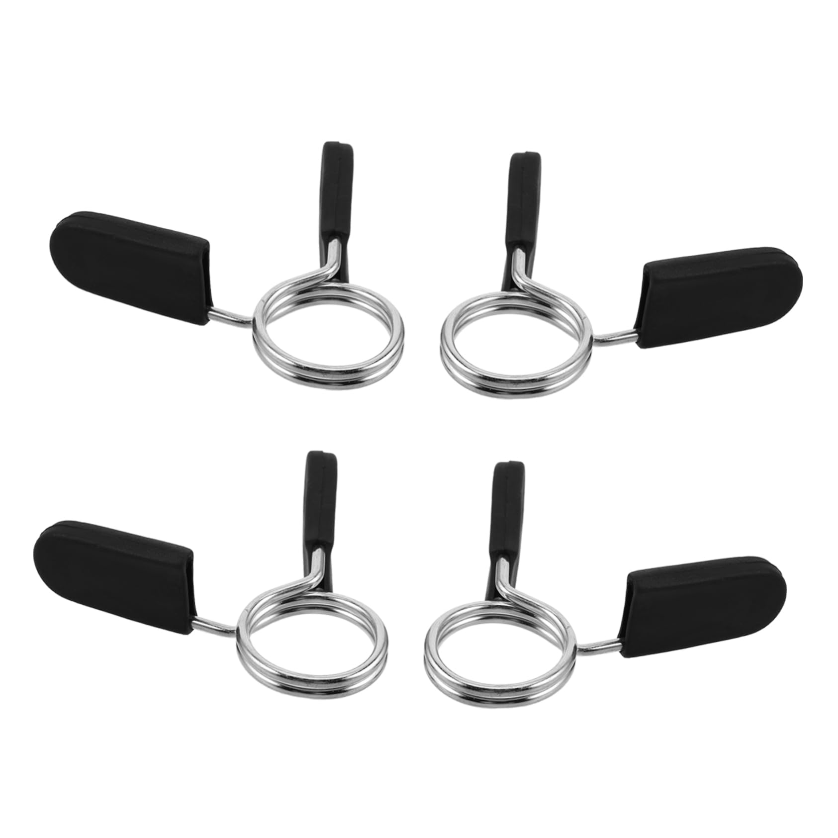 Happyyami Versatile Weightlifting Barbell Collars Spring Loaded Barbell Locks 4pcs Barbell Clamps Clip for Gym Use