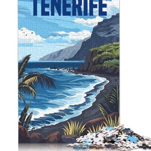 Rompecabezas de 500 Piezas de la Isla de Tenerife, España. Rompecabezas de Madera para Adultos. Juego desafiante. 500 Piezas (52 x 38 cm).