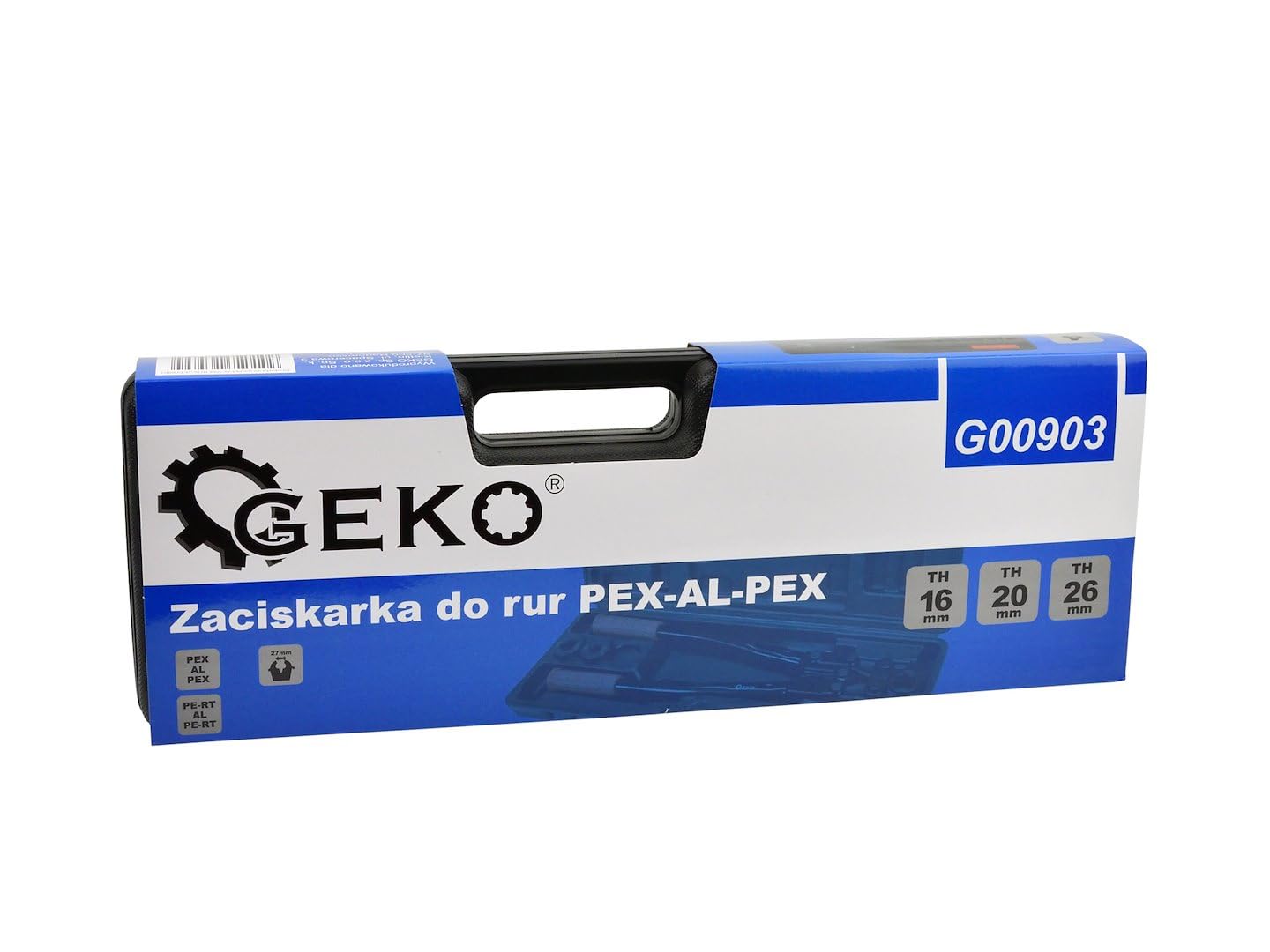 BSD Prensadora de Tubos Multicapa PEX-AL-PEX y PERT-AL-PERT, Diámetros 16-26 mm, Intercambiables TH, Ajuste de Fuerza, Alta Calidad, Maleta Incluida.