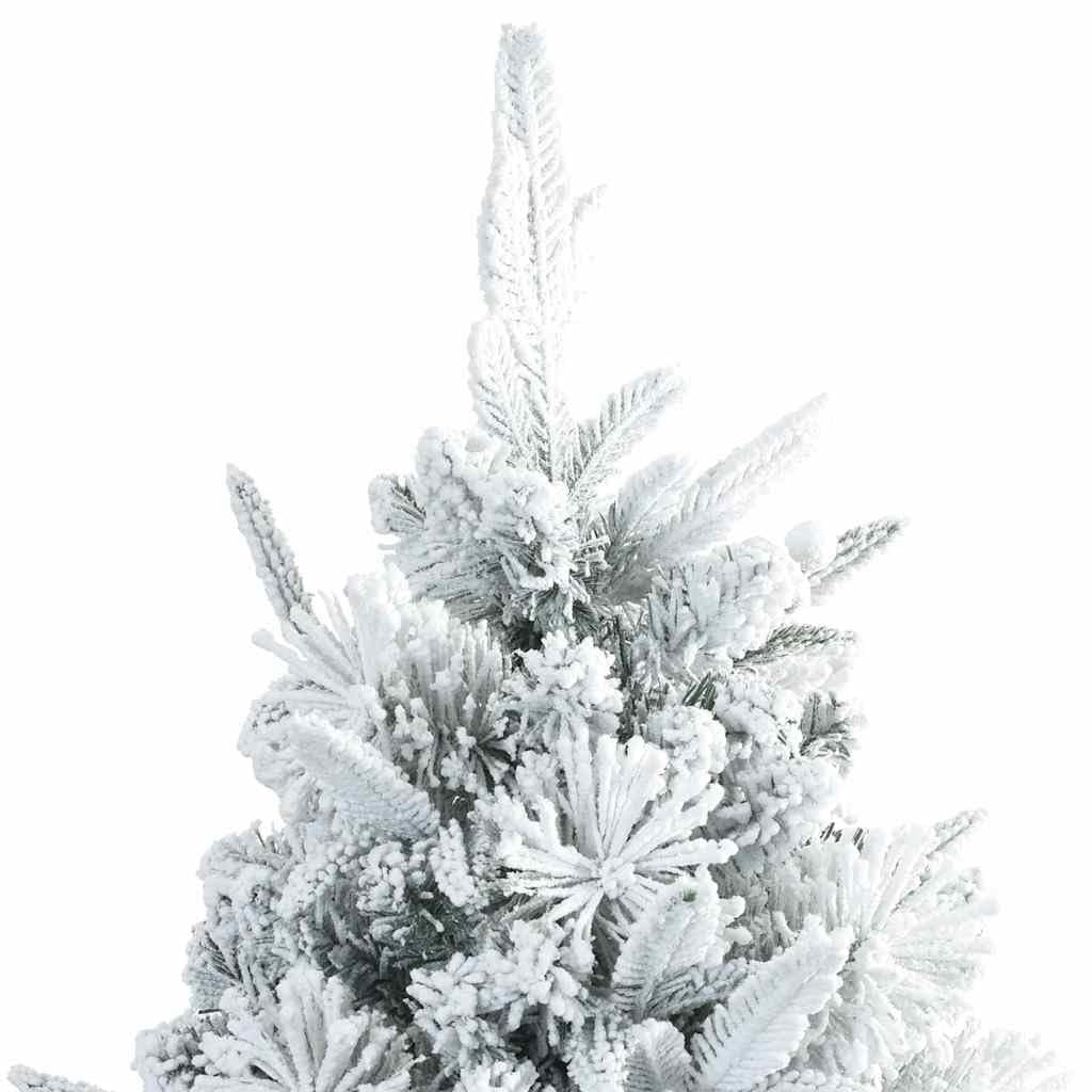 vidaXL Albero di Natale Artificiale con Rami Pieghevoli Bianco 240 cm, Albero di Natale a forma di cono, decorazione resistente, luci festive con stringa bianca calda