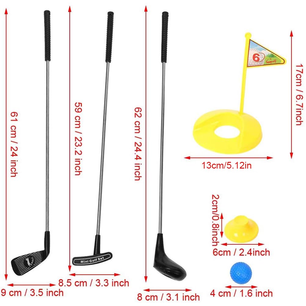 Wakects Set de Golf para Niños, 10 Piezas de Plástico Palos Pelotas Tees