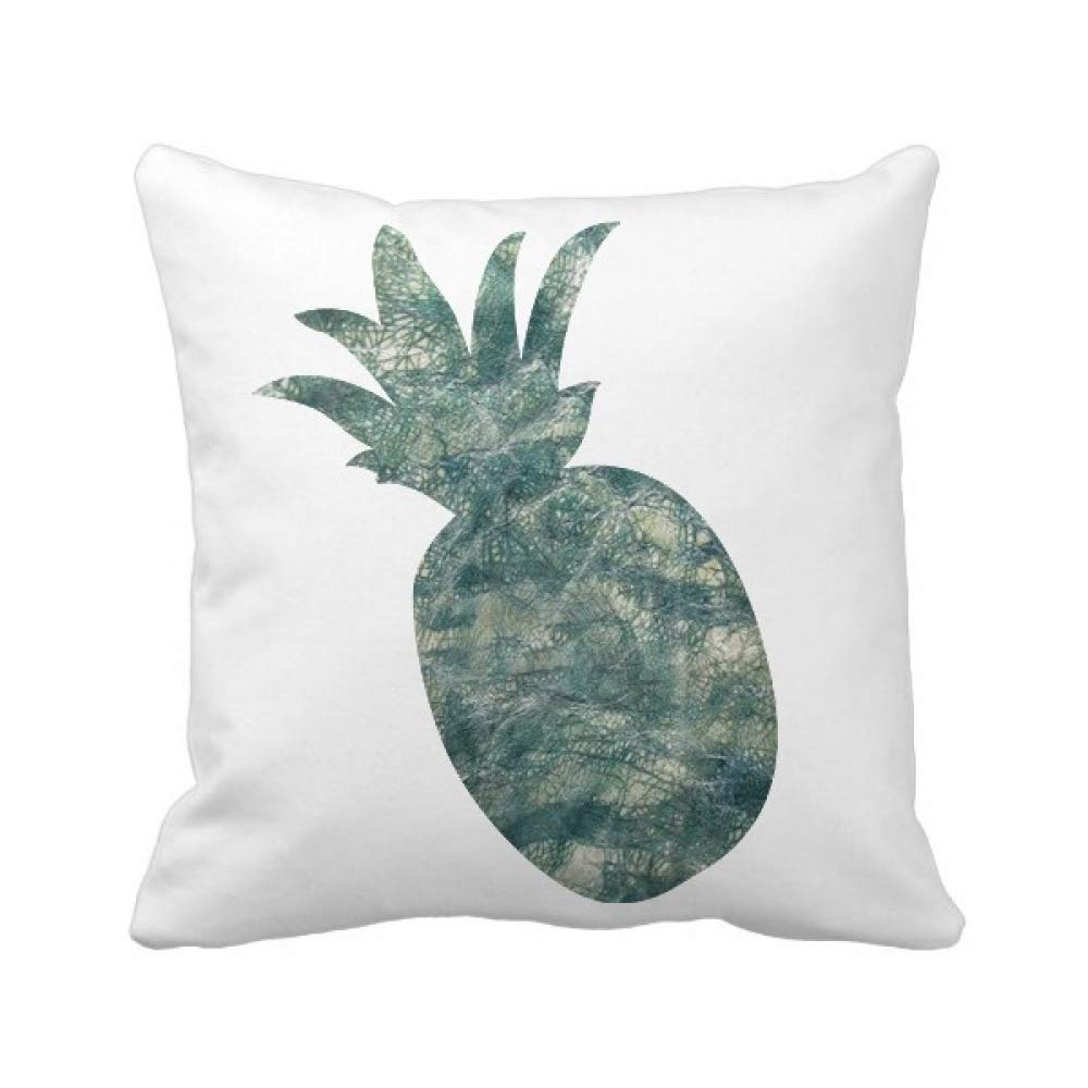 Coussin ananas bleu foncé en simili cuir chic pour une décoration de salon raffinée