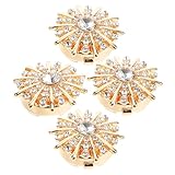 EPIGEIST 4 Piezas Cubiertas Metálicas de Botones con Diamantes de Imitación Clips Desmontables para Camisa sin Costura Accesorios Brillantes para Puños Elegantes para Bodas y Trajes
