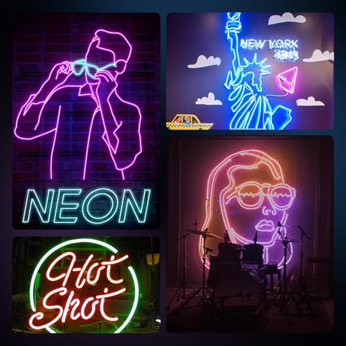 Image of LED Neon Lights,IC+RGB 49.2FT Rope Lights Control with App /Remote,Multiple Modes,DIY Design,Outdoor IP65 Waterproof,24V Flexible LED Strip Lights for Bedroom,Gaming,Party Decoration