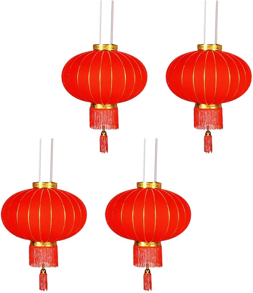 Flameer 激安卸販売新品 4ピース 個伝統的な中国の赤い提灯春祭りの提灯 Flameer 激安卸販売新品 4ピース 個伝統的な中国の赤い提灯春祭りの提灯