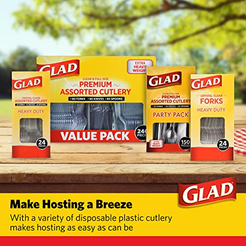 Glad Clear Disposable Plastic Cutlery Set, 150 Count Family Size - image 5