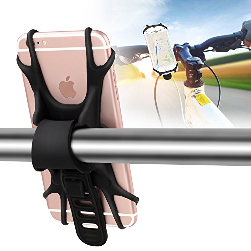 Soporte Móvil Bicicleta, Beauty Star Silicona Soporte de Bicicleta Para Bicicleta Manillar Compatible con iPhone Samsung Ajustable Para 4 - 6" y Dispositivos GPS