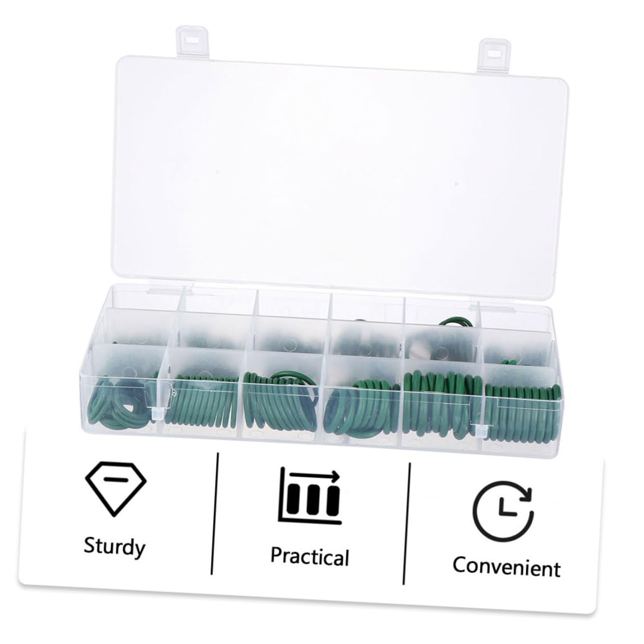 NUOBESTY 265Pcs Rubber Sealing Ring Kit for Automotive Ac Repair Assortment Gasket Washer Set Organized Storage Case Versatile for Plumbing and Electronic Equipment Easy Installation