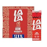 Leche Lala Entera, Pack de 12 pzas por 1L c/u. Deliciosa y Cremosa. Gran Sabor. Adicionada con Vitaminas A y D, sin Sellos...