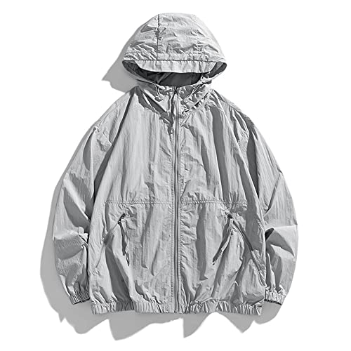 Veste d'été surdimensionnée homme grise pour éviter les coups de soleil