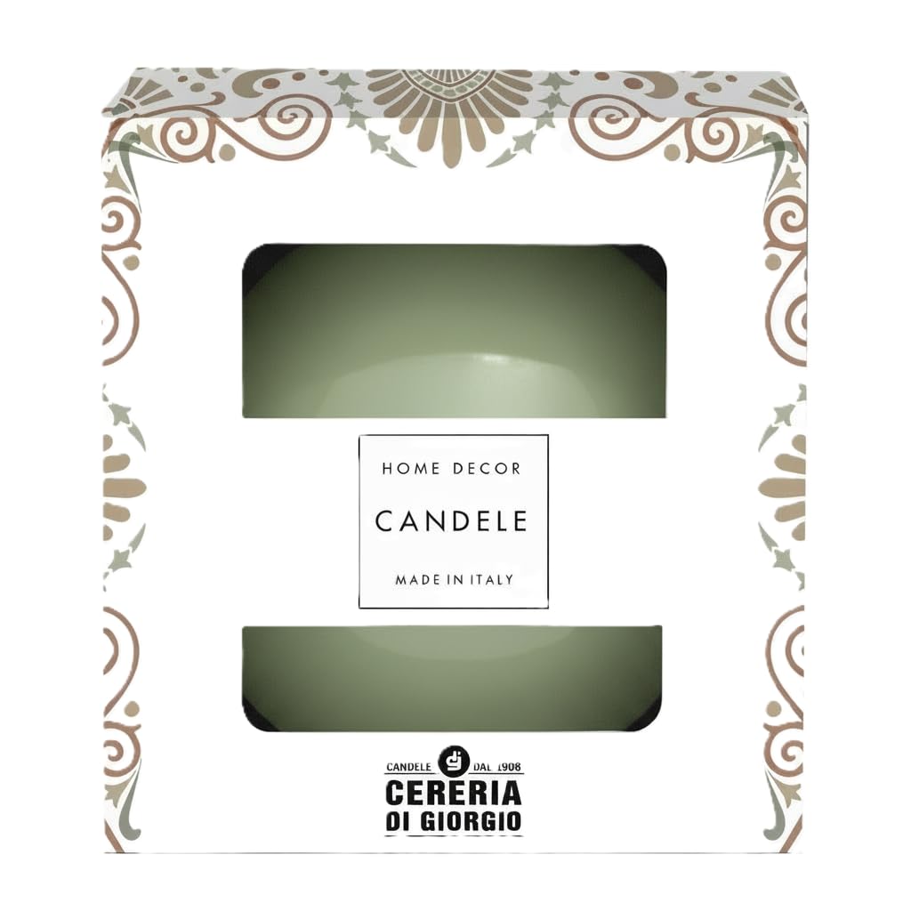 Decorative Sphere Candle Lacquered Diameter 10 cm – Duration 49 Hours – Colour Vintage Green – Gift Box Cereria Di Giorgio
