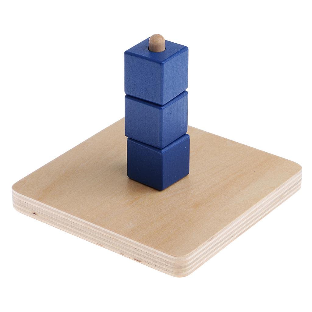 Cubos de madera educativos infantiles con base vertical para coordinación 6