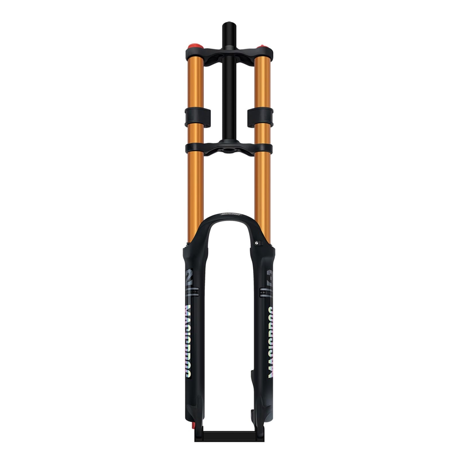 Widelec rowerowy 26/27,5/29" Mountain Front Travel 180 mm DH podwójna korona Downhill 1-1/8" prosta regulacja tłumienia 9 x 100 mm QR (złoty, 29 cali)