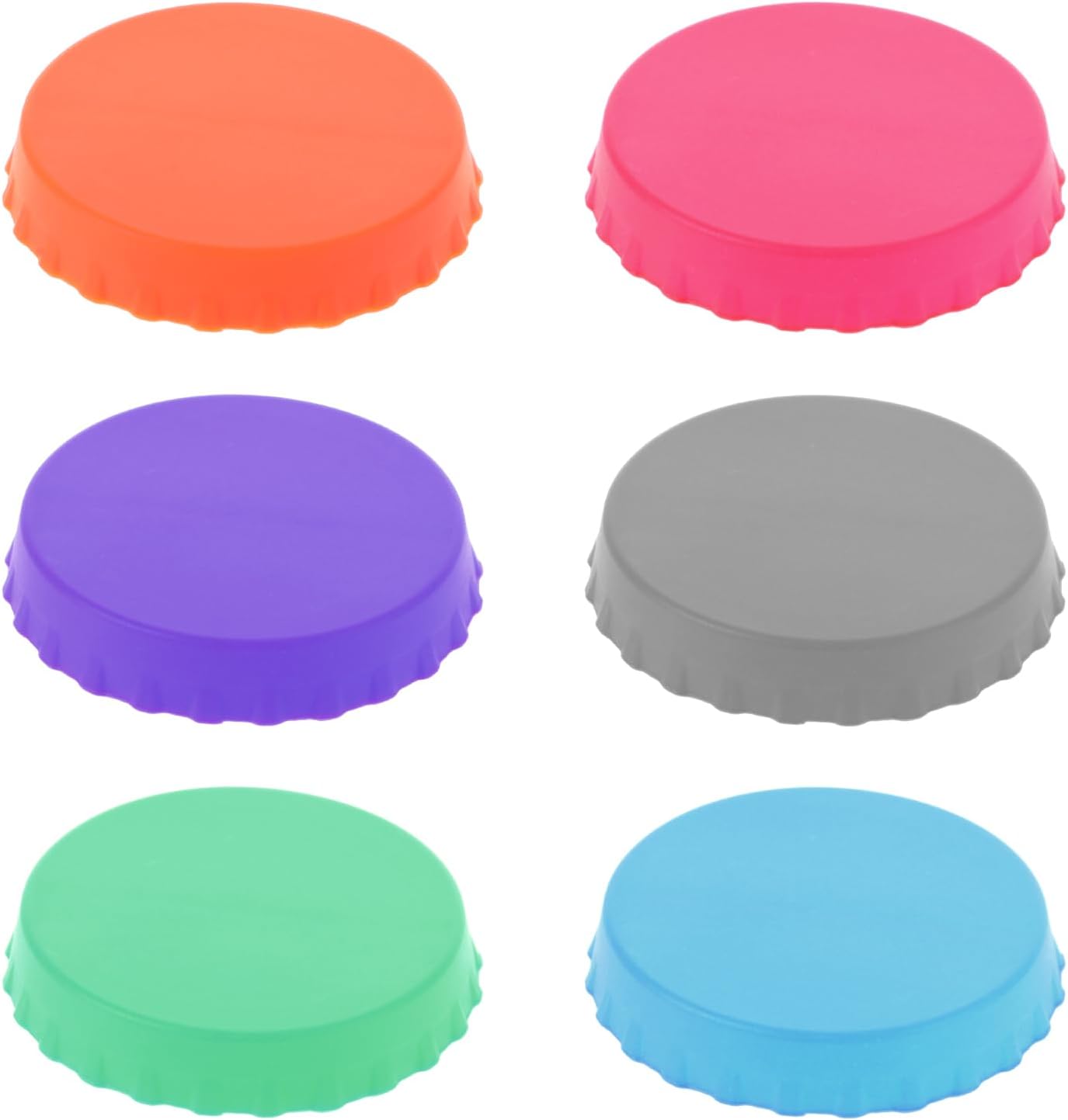 6 Pack Silicone Soda Can Cover Lids, Reusable Beer Cans Covers Pop Can Covers, Colorful Drink Cans Protector, 2.1 Inch