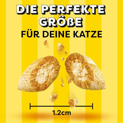 Dreamies Klassiker Katzensnacks mit Käse – Katzenleckerli mit knuspriger Textur und cremiger Füllung – 4 x 180g