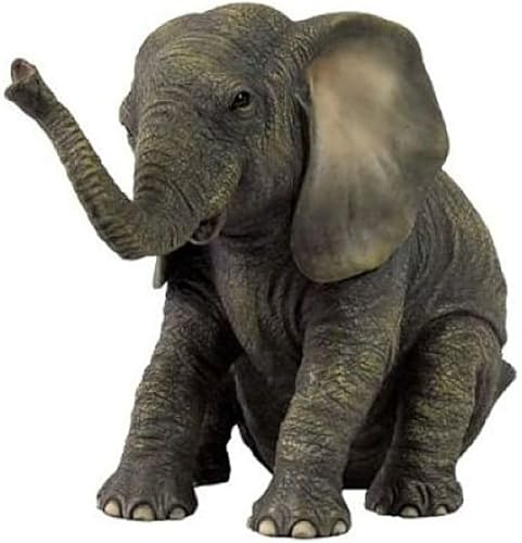 Veronese Design Figura de animal sentado de elefante bebé, 6.125 pulgadas de alto