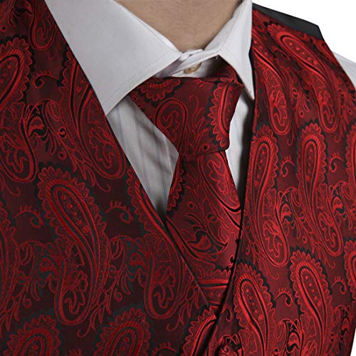 Epoint Men's Fashion Series Pattern Microfiber Dress Tuxedo Vest Neck Tie Set Mens3