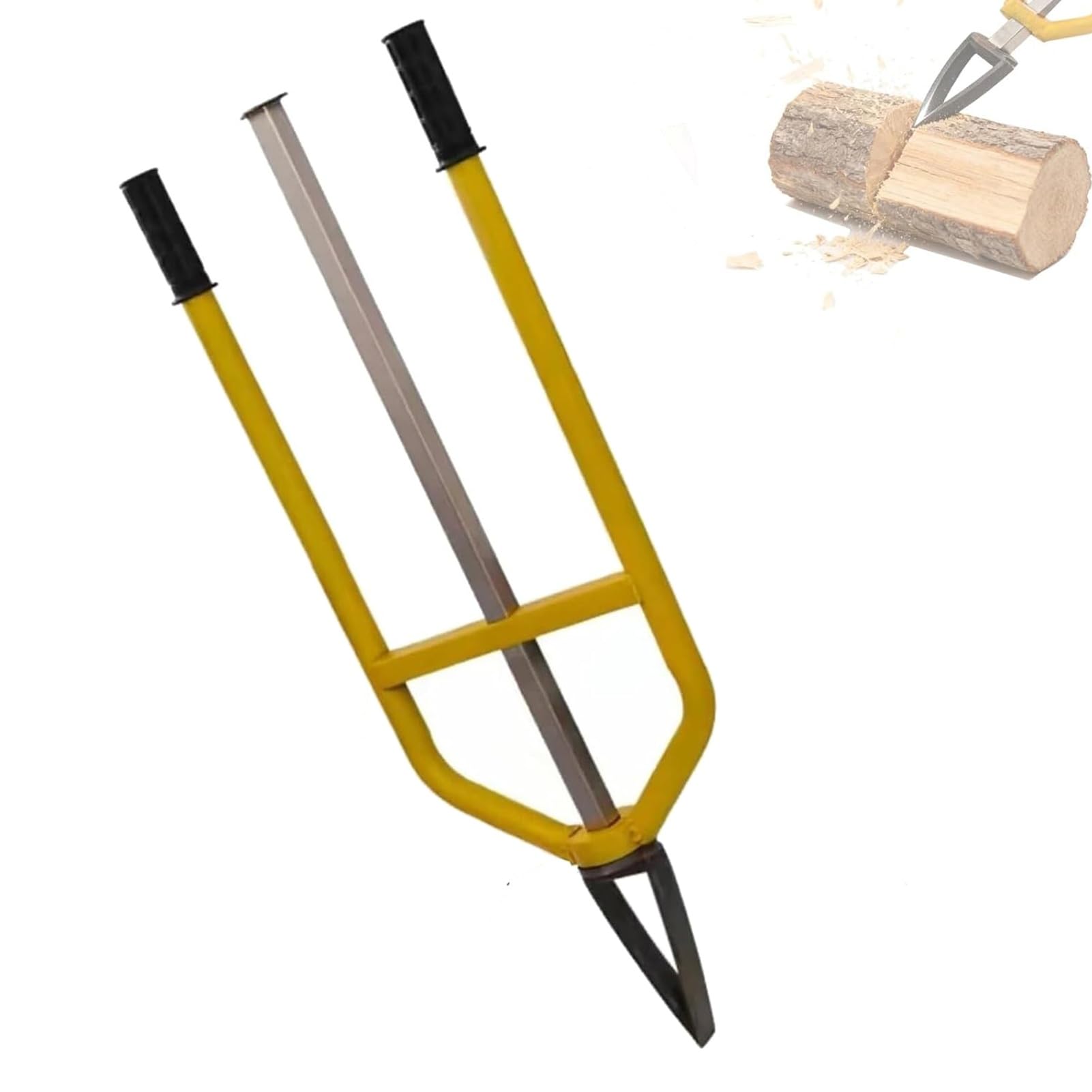 Fendeuse à bûches manuelle robuste avec poteau lisse et poignées ergonomiques, pour cheminées, camping et utilisation en extérieur