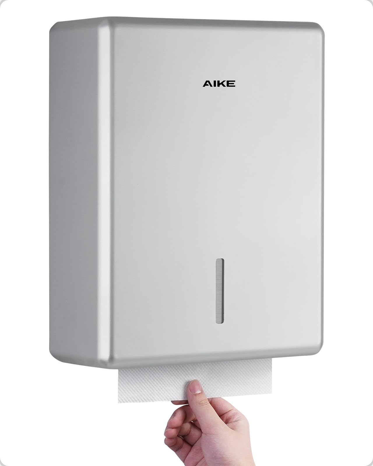 AIKE Dispensador De Toallas De Papel Ensanchado, 400-Hojas De Pared para Toallas H2, H3, Pliegue Z/V/C Y Multipliegue (Tamaño ≤25,2 * 11,5cm), AK5302H