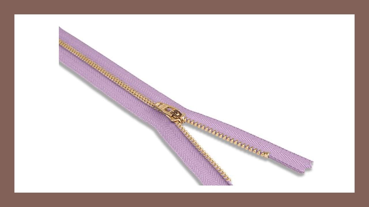 #4.5 Brass Pants Lavender Medium Weight YKK Zipper - Color Lavender #553 - Choose Your Length - Made in The United States (1 Zipper Per Pack)