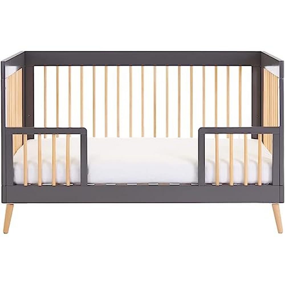 Obaby Maya Cot Bed – Slate with Natural – Convertible Baby Cot Bed