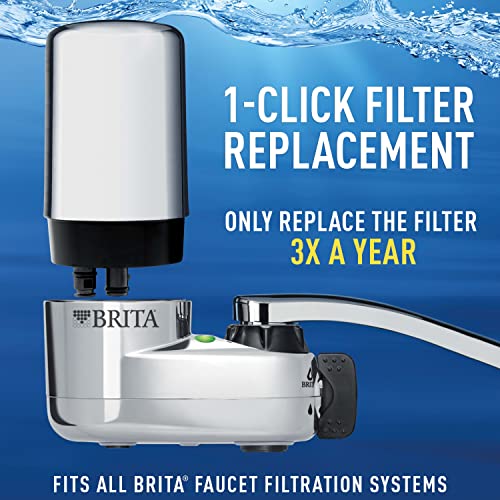 Brita Water Filter For Sink, Faucet Mount Water Filtration System For Tap Water With 1 Replacement Filter, Reduces 99% Of Lead, Chrome #TOP3