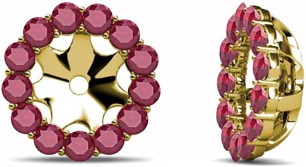 Natural Precious stones Halo Earrings Only Jackets 0.78ct tw to 0.82ct tw in 14K Gold