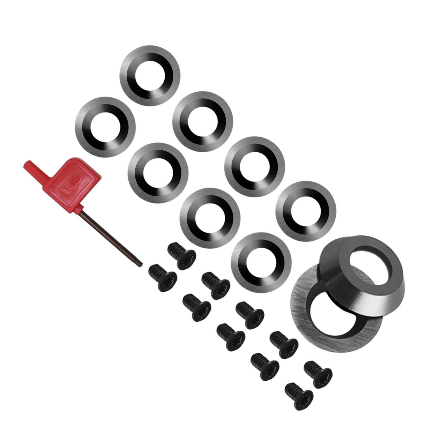 21pcs/Set Carbide Inserts Round Cutters for Woodturning, Precision Replacement Lathe Hollowing Blade(8.9mmx1.85mm)