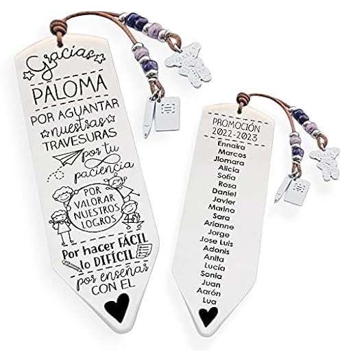 Marcapáginas personalizado en acero inoxidable con los nombres de los niños. Producto nacional, fabricado a mano. Regalos para profesores. Regalos fin de curso. MODELO-2023-01 (Resinas Moradas) | Ya disponible en tu tienda friki favorita! En mundofriki.es! Marcapáginas personalizado en acero inoxidable con los nombres de los niños. Producto nacional, fabricado a mano. Regalos para profesores. Regalos fin de curso. MODELO-2023-01 (Resinas Moradas) | Ya disponible en tu tienda friki favorita! En mundofriki.es!