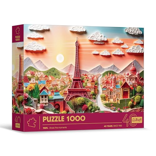 Trefl - Puzzle Effet 3D, Paris - 1000 Pièces - 40ème Anniversaire Trefl, Paper Art, Puzzle Premium pour Les Adultes et Les Enfants à partir de 14 Ans