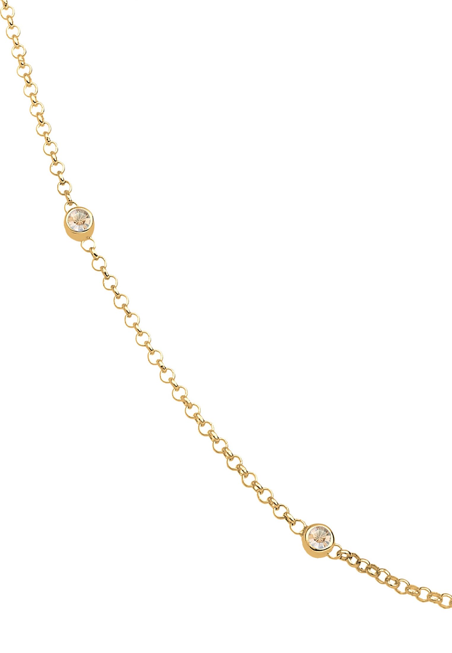 Elli Halskette Damen Zart mit Kristallen 925 Sterling Silber vergoldet