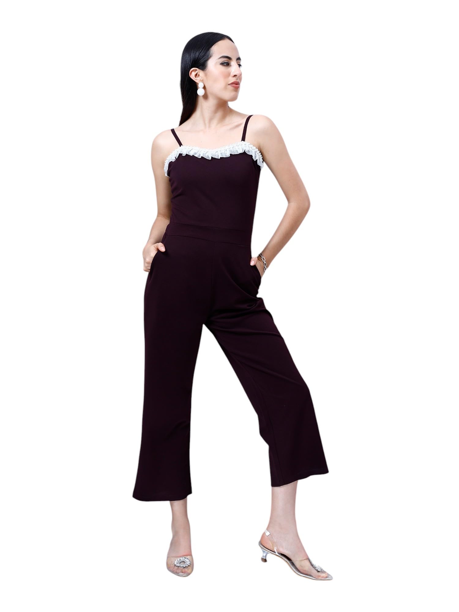 Wine Lace Embellished Jumpsuit-image-39