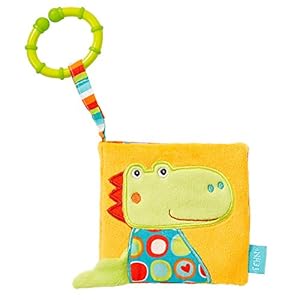 Fehn Soft-fotoboek, voelboek van stof met dierenmotieven, 8 pagina’s met piepschaal, papier en spiegel voor baby’s en…