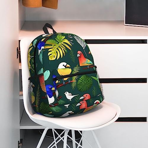Sac à dos d'université feuilles de plantes et oiseaux One Size - 7