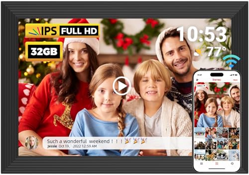 FRAMEO Digital Photo Frame 10.1 Inch Smart WiFi Digital Picture Frame 1280x800 IPS LCD Touch Screen Auto-Rotate Built in Memory Share Photo or Video Instantly via Frameo App from Anywhere