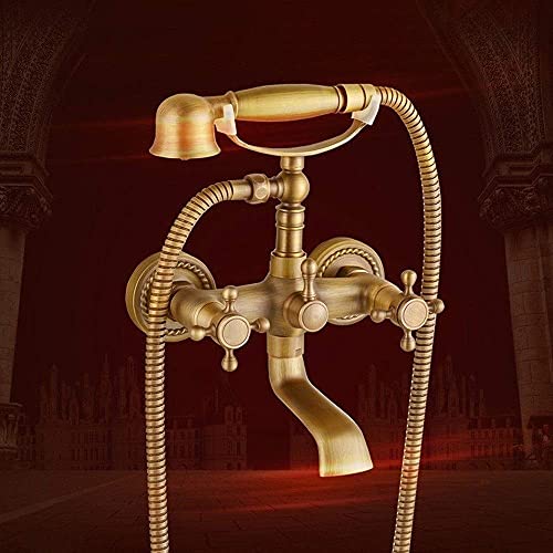 Grifo mezclador de agua de bronce para ducha y lavabo clásico