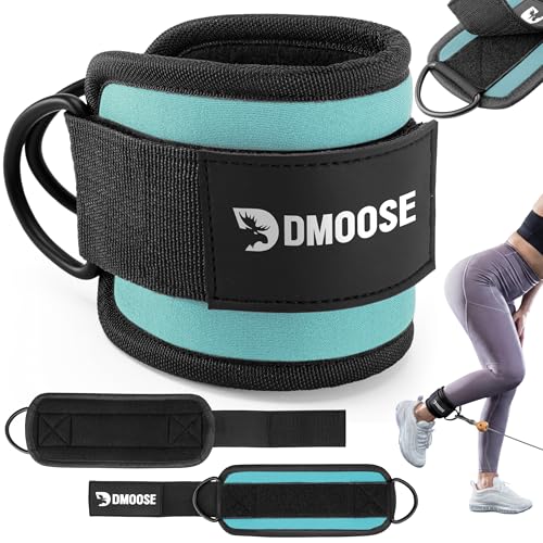 Image of DMoose Ankle Strap for Cable Machine - One Size Fit with Premium Padding, Workout Kickback Ankle Cuffs, Ankle Bands for Working Out, Booty Workouts, Leg Extension, Hip Abductors & Lower Body Exercises