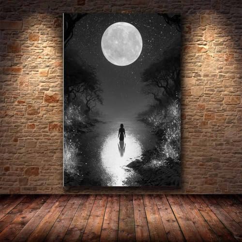 Tableau noir et blanc decoration murale salon cuisine chambre 60x80