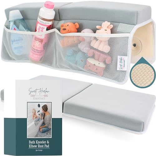 Image of Comfortable Baby Bath Kneeler and Elbow Rest Pad Set | Tub Kneeling Pad Essentials | Bathtub Accessories