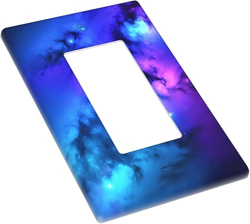 Miniatura 9 de Cubierta de placa de pared para interruptor de luz dúplex individual Galaxy para el hogar, dormitorio, cocina, decorativo, 4.5 x 2.76 pulgadas,